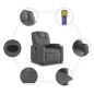 vidaXL Sillón de masaje reclinable cuero sintético gris vidaXL Sillón de masaje reclinable cuero sintético gris