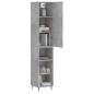 vidaXL Aparador de madera contrachapada gris hormigón 34,5x34x180 cm vidaXL Aparador de madera contrachapada gris hormigón 34,5x34x180 cm