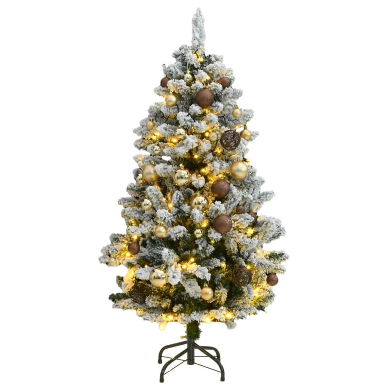 vidaXL Árbol Navidad artificial con bisagras 150 LED y bolas 120 cm vidaXL Árbol Navidad artificial con bisagras 150 LED y bolas 120 cm