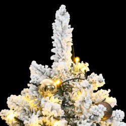 vidaXL Árbol Navidad artificial con bisagras 150 LED y bolas 120 cm