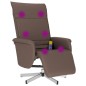 vidaXL Sillón reclinable masaje con reposapiés cuero sintético marrón vidaXL Sillón reclinable masaje con reposapiés cuero sintético marrón