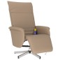 vidaXL Sillón reclinable masaje reposapiés cuero sintético capuchino vidaXL Sillón reclinable masaje reposapiés cuero sintético capuchino