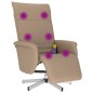vidaXL Sillón reclinable masaje reposapiés cuero sintético capuchino vidaXL Sillón reclinable masaje reposapiés cuero sintético capuchino