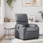 vidaXL Sillón de masaje reclinable cuero sintético gris vidaXL Sillón de masaje reclinable cuero sintético gris