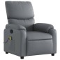 vidaXL Sillón de masaje reclinable cuero sintético gris vidaXL Sillón de masaje reclinable cuero sintético gris