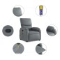vidaXL Sillón de masaje reclinable cuero sintético gris vidaXL Sillón de masaje reclinable cuero sintético gris