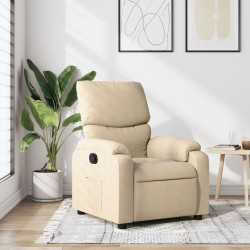 vidaXL Sillón reclinable de tela crema
