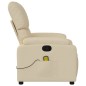vidaXL Sillón de masaje reclinable de tela crema