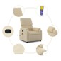 vidaXL Sillón de masaje reclinable de tela crema