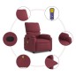 vidaXL Sillón de masaje reclinable de tela color vino tinto vidaXL Sillón de masaje reclinable de tela color vino tinto