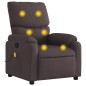 vidaXL Sillón de masaje reclinable de tela marrón oscuro vidaXL Sillón de masaje reclinable de tela marrón oscuro