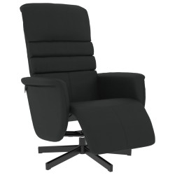 vidaXL Sillón reclinable con reposapiés cuero sintético negro