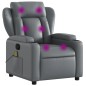 vidaXL Sillón de masaje reclinable cuero sintético gris vidaXL Sillón de masaje reclinable cuero sintético gris