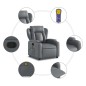 vidaXL Sillón de masaje reclinable cuero sintético gris vidaXL Sillón de masaje reclinable cuero sintético gris