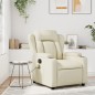 vidaXL Sillón reclinable de masaje cuero sintético crema vidaXL Sillón reclinable de masaje cuero sintético crema