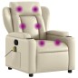 vidaXL Sillón reclinable de masaje cuero sintético crema vidaXL Sillón reclinable de masaje cuero sintético crema
