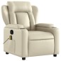 vidaXL Sillón reclinable de masaje cuero sintético crema vidaXL Sillón reclinable de masaje cuero sintético crema