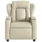 vidaXL Sillón reclinable de masaje cuero sintético crema vidaXL Sillón reclinable de masaje cuero sintético crema