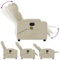 vidaXL Sillón reclinable de masaje cuero sintético crema vidaXL Sillón reclinable de masaje cuero sintético crema