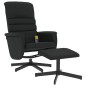 vidaXL Sillón reclinable masaje con reposapiés cuero sintético negro vidaXL Sillón reclinable masaje con reposapiés cuero sintético negro
