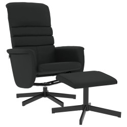 vidaXL Sillón reclinable con reposapiés cuero sintético negro