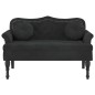 vidaXL Banco con cojines terciopelo negro 120,5x65x75 cm