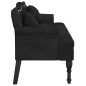 vidaXL Banco con cojines terciopelo negro 120,5x65x75 cm