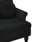 vidaXL Banco con cojines terciopelo negro 120,5x65x75 cm