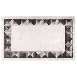 vidaXL Alfombra lavable antideslizante blanco y negro 120x170 cm