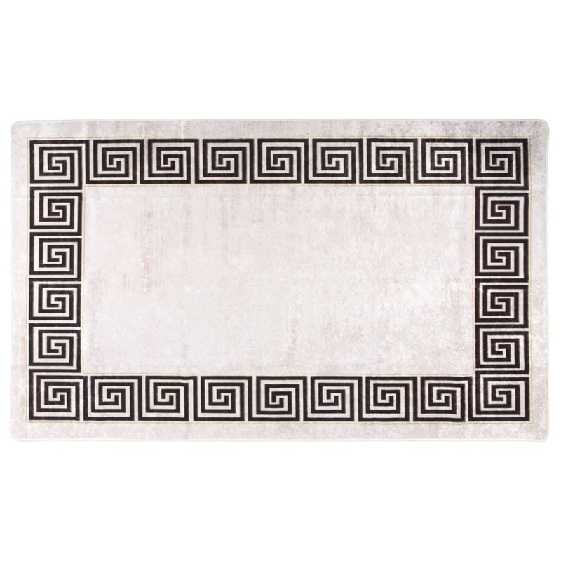 vidaXL Alfombra lavable antideslizante blanco y negro 120x170 cm vidaXL Alfombra lavable antideslizante blanco y negro 120x170 cm