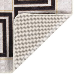 vidaXL Alfombra lavable antideslizante blanco y negro 120x170 cm