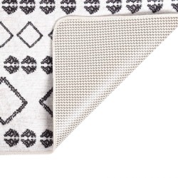 vidaXL Alfombra lavable antideslizante negro y blanco 150x230 cm