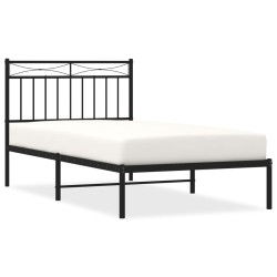 vidaXL Estructura de cama con cabecero metal negro 100x190 cm