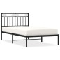 vidaXL Estructura de cama con cabecero metal negro 100x190 cm vidaXL Estructura de cama con cabecero metal negro 100x190 cm