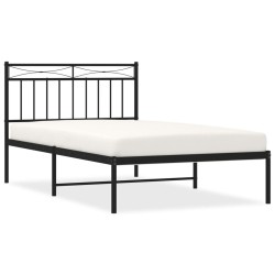 vidaXL Estructura de cama con cabecero metal negro 107x203 cm