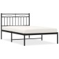 vidaXL Estructura de cama con cabecero metal negro 107x203 cm vidaXL Estructura de cama con cabecero metal negro 107x203 cm