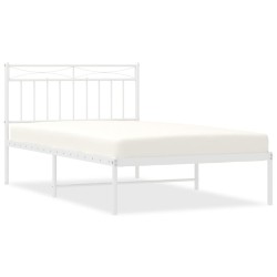 vidaXL Estructura de cama de metal con cabecero blanco 100x200 cm