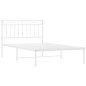 vidaXL Estructura de cama de metal con cabecero blanco 100x200 cm vidaXL Estructura de cama de metal con cabecero blanco 100x200 cm