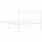 vidaXL Estructura de cama de metal con cabecero blanco 100x200 cm vidaXL Estructura de cama de metal con cabecero blanco 100x200 cm