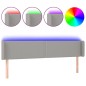 vidaXL Cabecero con LED de tela gris claro 183x16x78/88 cm