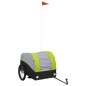 vidaXL Remolque para bicicleta hierro negro y verde 45 kg