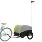 vidaXL Remolque para bicicleta hierro negro y verde 45 kg