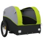 vidaXL Remolque para bicicleta hierro negro y verde 45 kg