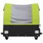 vidaXL Remolque para bicicleta hierro negro y verde 45 kg