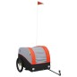 vidaXL Remolque para bicicleta hierro negro y naranja 45 kg vidaXL Remolque para bicicleta hierro negro y naranja 45 kg