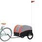 vidaXL Remolque para bicicleta hierro negro y naranja 45 kg vidaXL Remolque para bicicleta hierro negro y naranja 45 kg