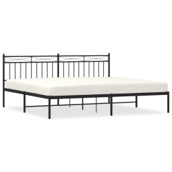 vidaXL Estructura de cama con cabecero metal negro 200x200 cm