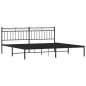 vidaXL Estructura de cama con cabecero metal negro 200x200 cm