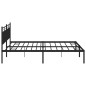 vidaXL Estructura de cama con cabecero metal negro 200x200 cm