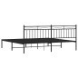 vidaXL Estructura de cama con cabecero metal negro 200x200 cm